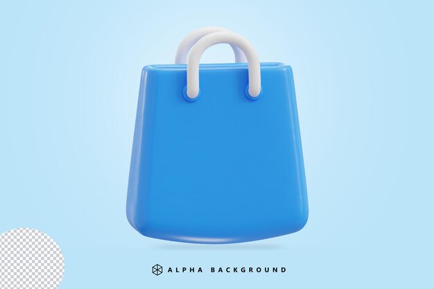 Ilustração em vetor ícone 3d de sacola de compras