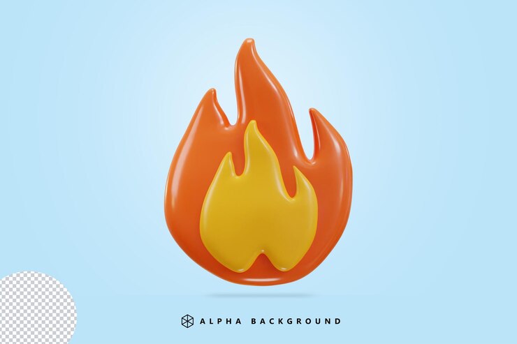 PSD ilustração em vetor ícone de fogo 3d