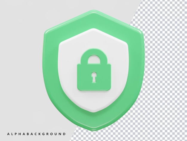 Ilustração em vetor ícone de segurança renderização em 3d