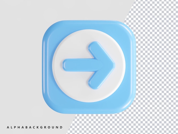 Ilustração em vetor renderização 3d do ícone de seta