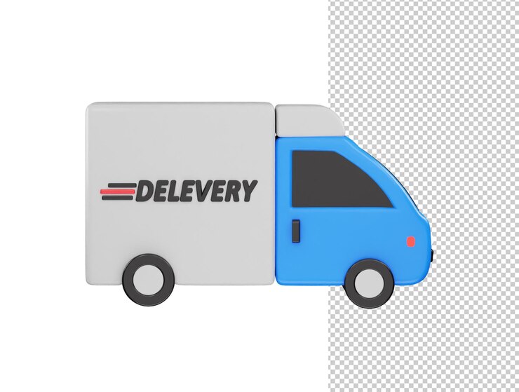 PSD ilustração em vetor renderização 3d do ícone do caminhão de entrega