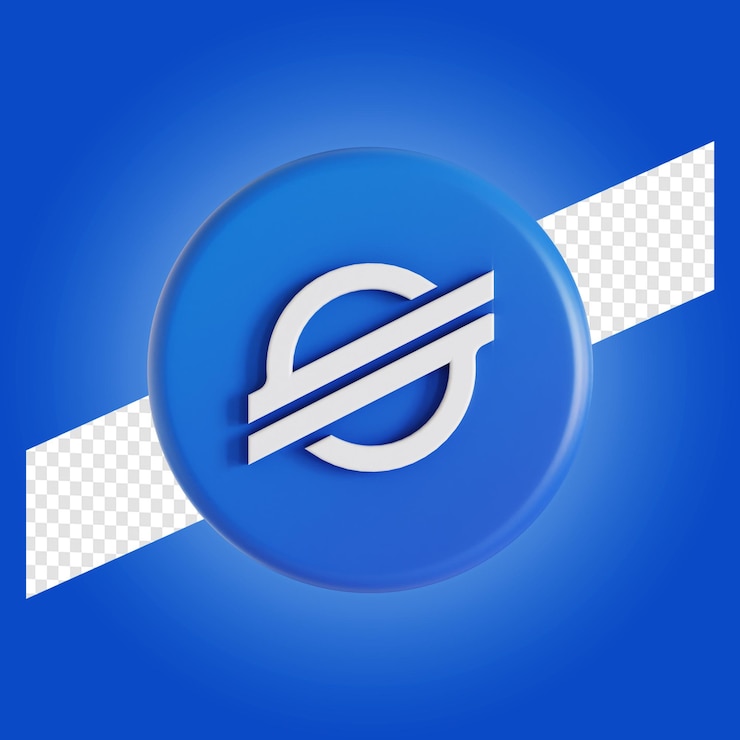 PSD ilustração estelar do logotipo do símbolo da criptomoeda 3d