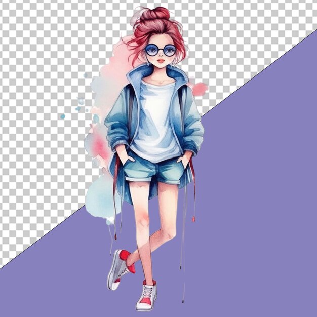 PSD ilustração fashionista png