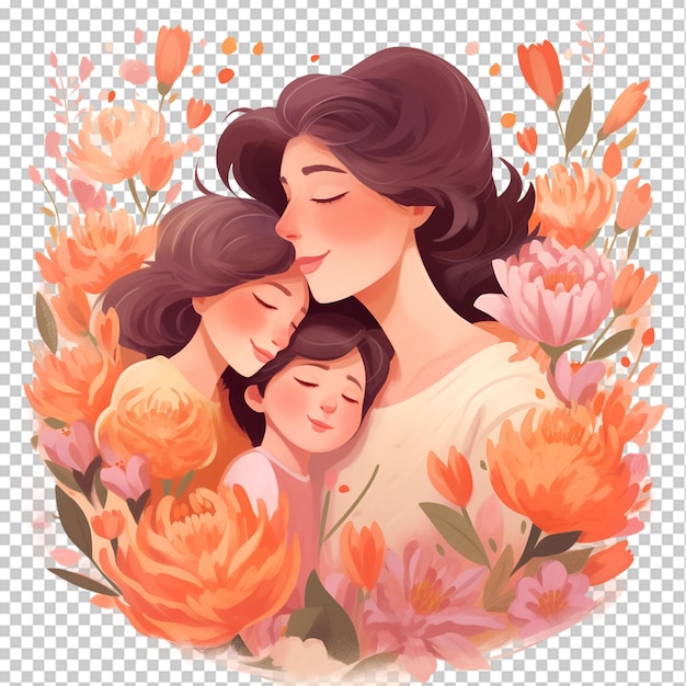 Ilustração floral do dia da mãe png