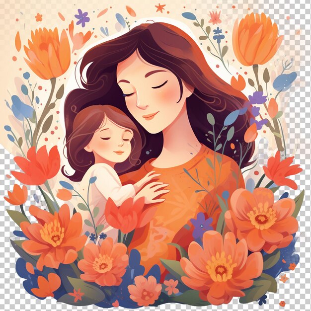 Ilustração floral do dia da mãe png