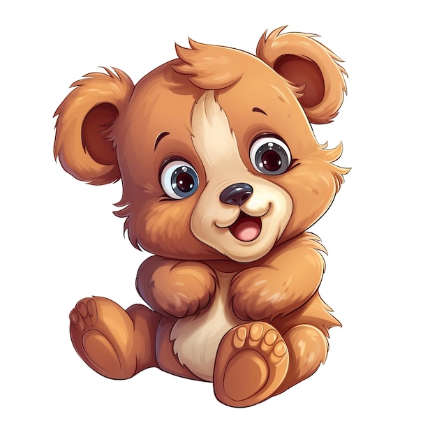 PSD ilustração fofo urso bebê amigável fundo transparente ilustração png ai gerado