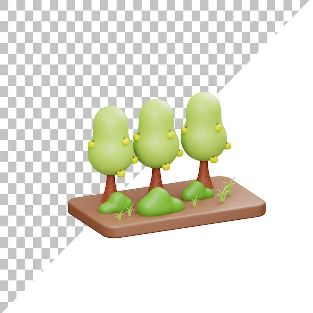 PSD ilustração forest 3d