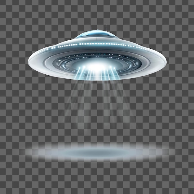 Ilustração futurística de uma nave espacial UFO da PNG