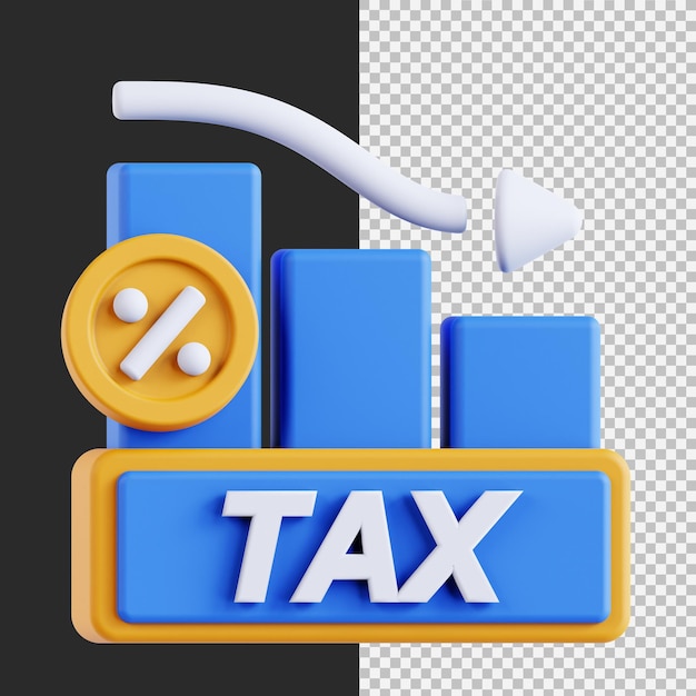 Ilustração gráfica de perda fiscal 3d