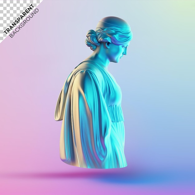 PSD ilustração holográfica da estátua