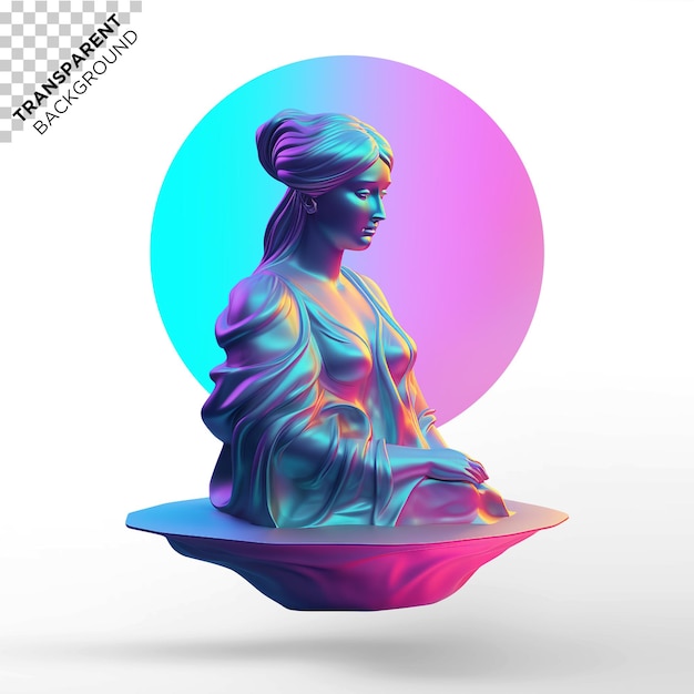 PSD ilustração holográfica da estátua