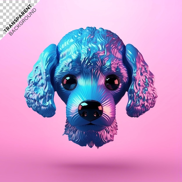 PSD ilustração holográfica de cachorro toy poddle