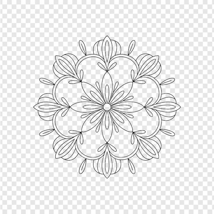 PSD ilustração intrincada de uma mandala floral