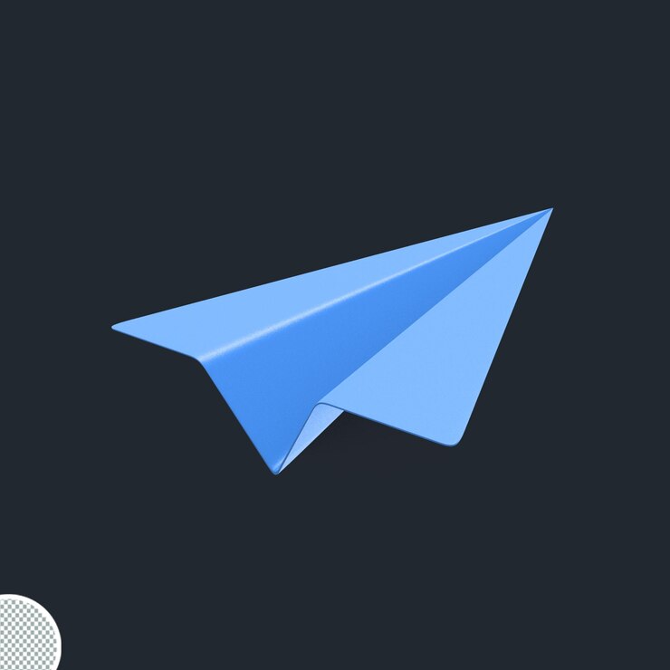 PSD ilustração isolada de avião de papel origami de renderização 3d