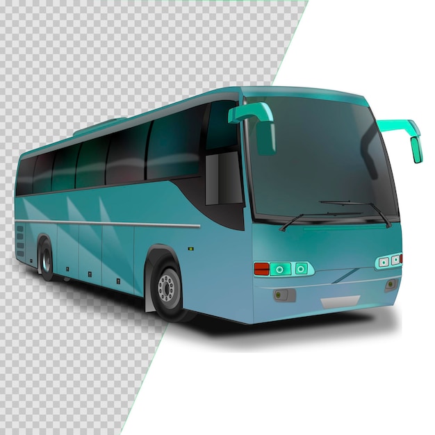 Ilustração isolada do ônibus de ar condicionado de luxo PSD