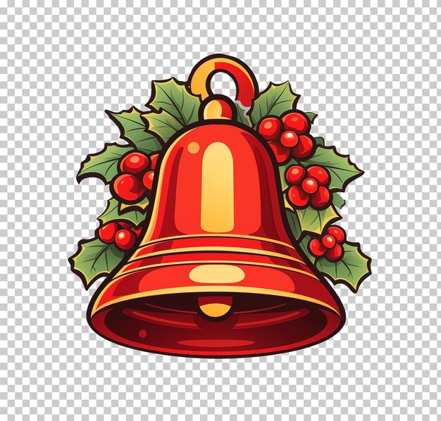 PSD ilustração isolada do ornamento do sino do jingle de natal