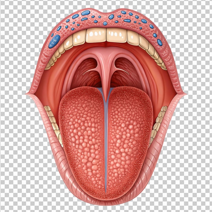 PSD ilustração médica da anatomia da língua humana