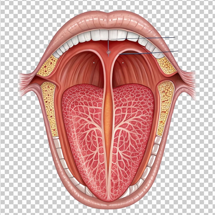 PSD ilustração médica da anatomia da língua humana