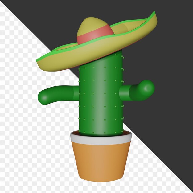 PSD ilustração mexicana em 3d