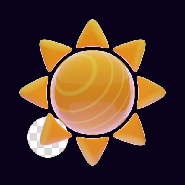 Ilustração planetária e astronômica do Sol em 3D