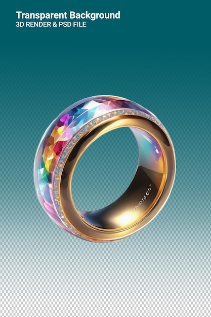 PSD ilustração psd 3d anel isolado em fundo transparente