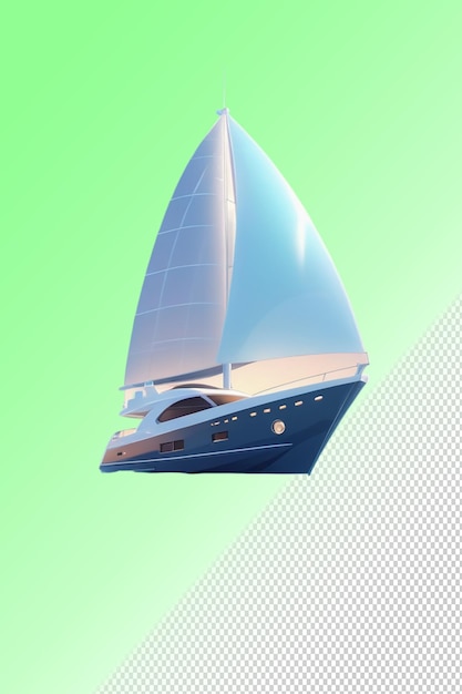 PSD ilustração psd 3d barco isolado em fundo transparente