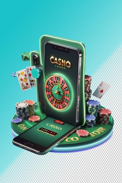 PSD ilustração psd 3d casino isolado em fundo transparente