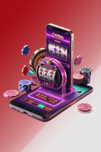 PSD ilustração psd 3d casino isolado em fundo transparente