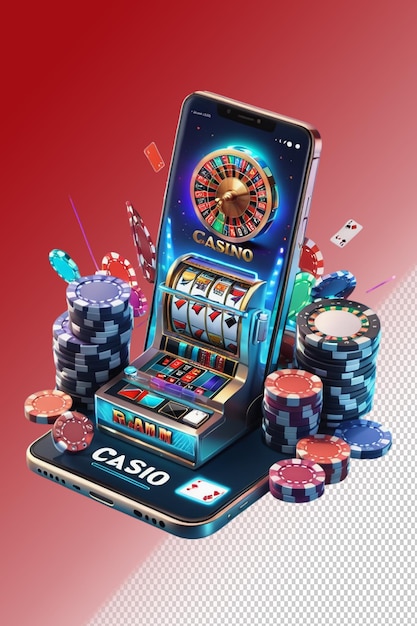 Ilustração psd 3d casino isolado em fundo transparente