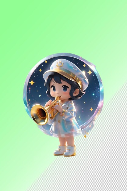 PSD ilustração psd 3d chibi isolado em fundo transparente