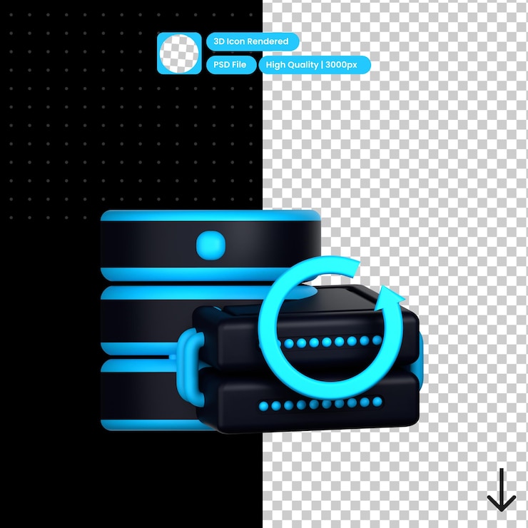 PSD ilustração psd 3d da recuperação de dados