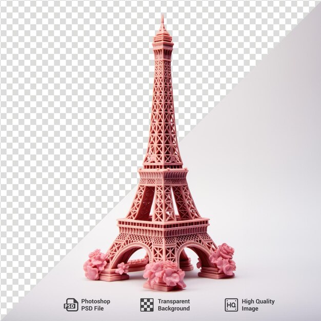 PSD ilustração psd 3d da torre eiffel paris frança marcos isolados em um fundo transparente