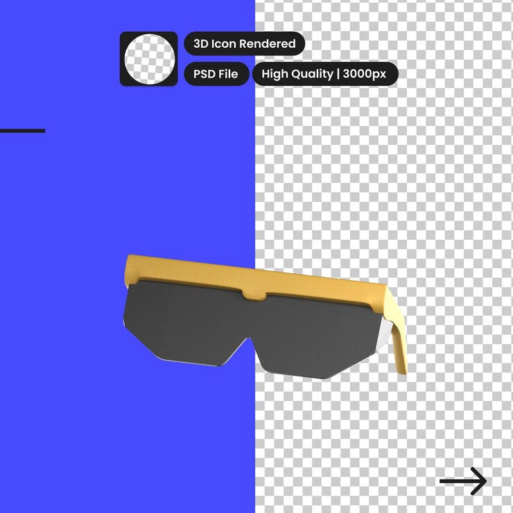 PSD ilustração psd 3d de óculos