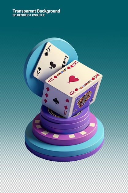 Ilustração psd 3d de pôquer isolado em fundo transparente