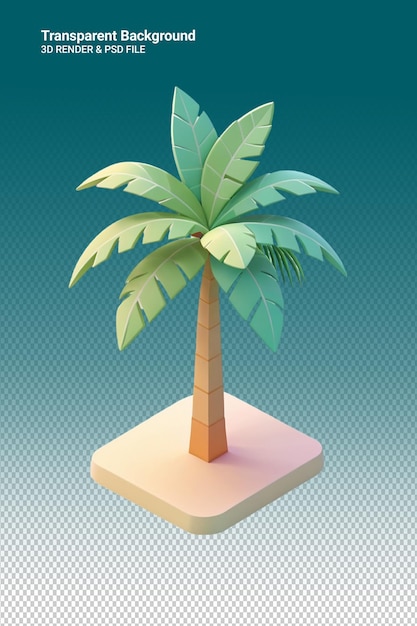 Ilustração psd 3d de um coco isolado em fundo transparente