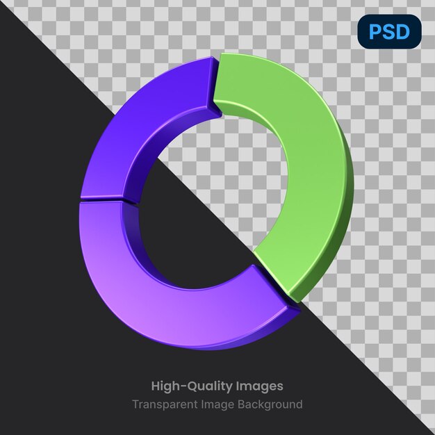 PSD ilustração psd 3d de um gráfico de rosca