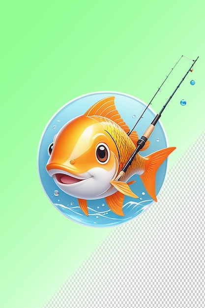 PSD ilustração psd 3d de vara de pesca isolada em fundo transparente