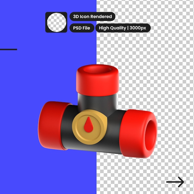 PSD ilustração psd 3d do tubo de gás