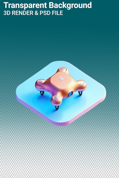 PSD ilustração psd 3d drone isolado em fundo transparente