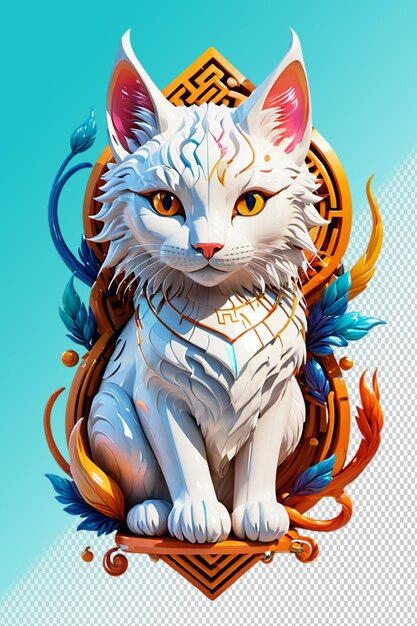 PSD ilustração psd 3d gato isolado em fundo transparente