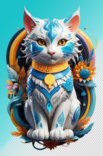 PSD ilustração psd 3d gato isolado em fundo transparente