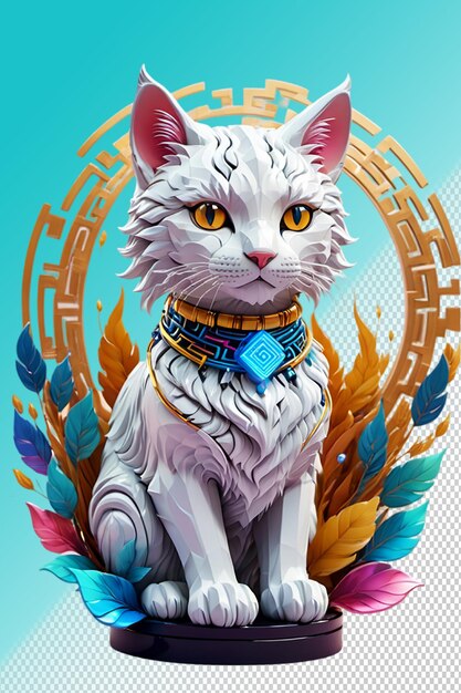 PSD ilustração psd 3d gato isolado em fundo transparente