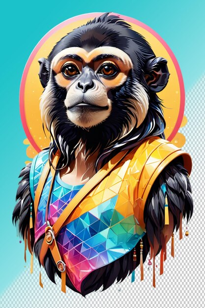 PSD ilustração psd 3d gibbon isolado em fundo transparente