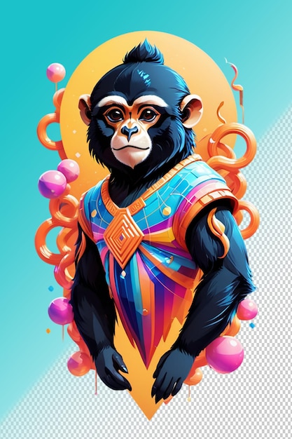 PSD ilustração psd 3d gibbon isolado em fundo transparente