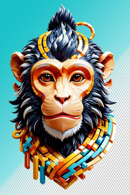 PSD ilustração psd 3d macaco isolado em fundo transparente