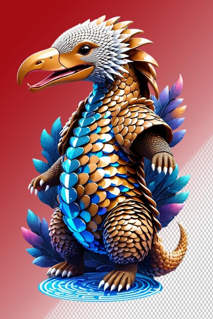 PSD ilustração psd 3d pangolin isolado em fundo transparente