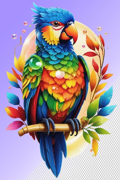 PSD ilustração psd 3d papagaio isolado em fundo transparente