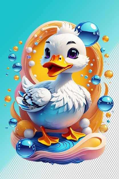 PSD ilustração psd 3d pato isolado em fundo transparente