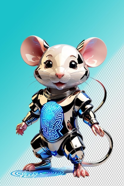 Ilustração psd 3d rato isolado em fundo transparente