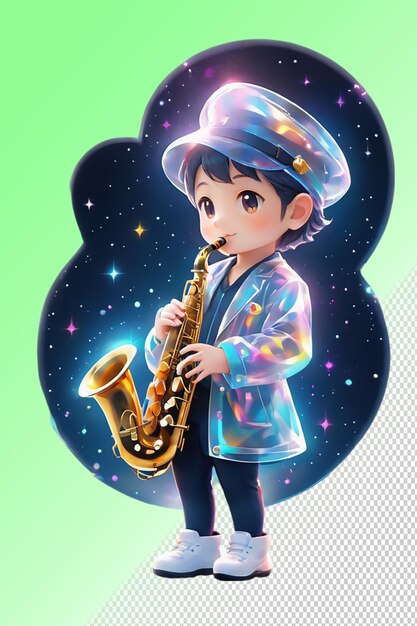 PSD ilustração psd 3d saxofone isolado em fundo transparente